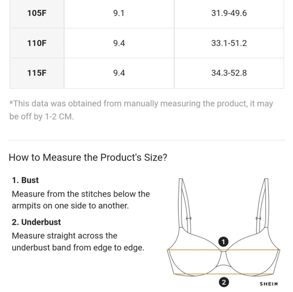 Plus Size Black and Red Rose Floral Lace Underwire BRA 105F /46DD New Shein - Picture 4 of 4